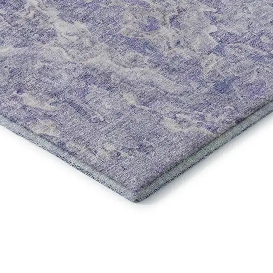 Plum And Ivory Abstract Washable Area Rug With UV Protection Photo 7