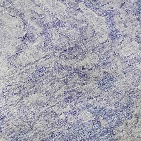 Plum And Ivory Abstract Washable Area Rug With UV Protection Photo 9