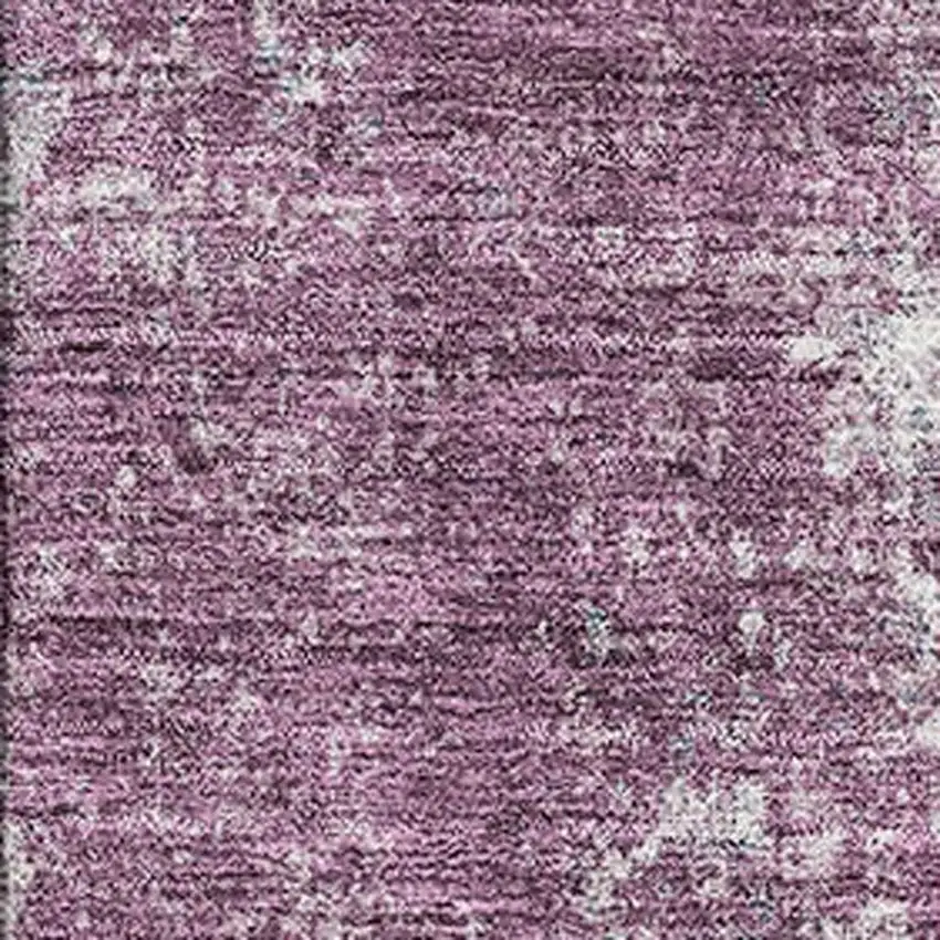 Plum And Ivory Abstract Washable Area Rug With UV Protection Photo 2