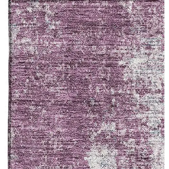 Plum And Ivory Abstract Washable Area Rug With UV Protection Photo 4