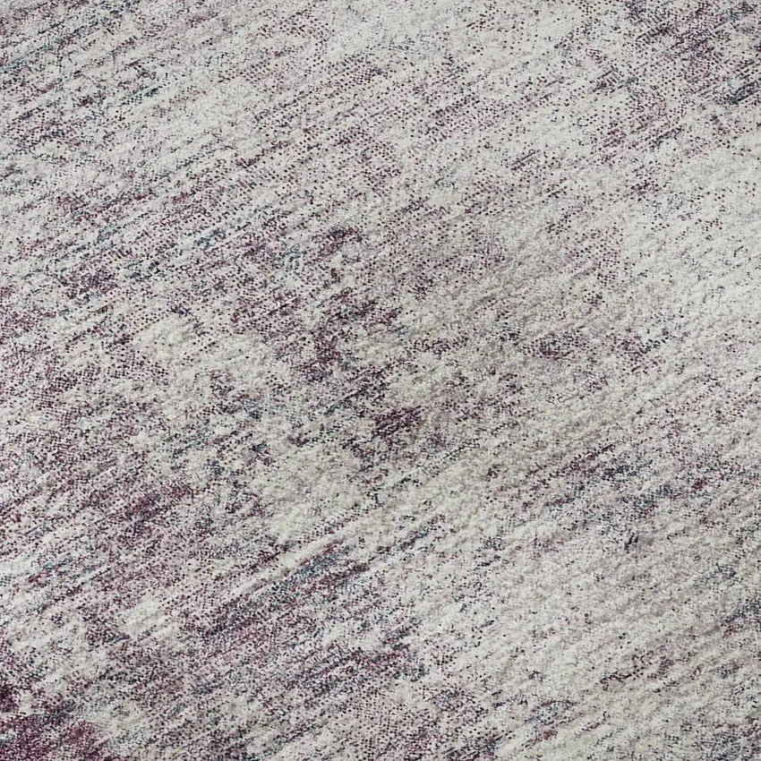 Plum And Ivory Abstract Washable Area Rug With UV Protection Photo 7