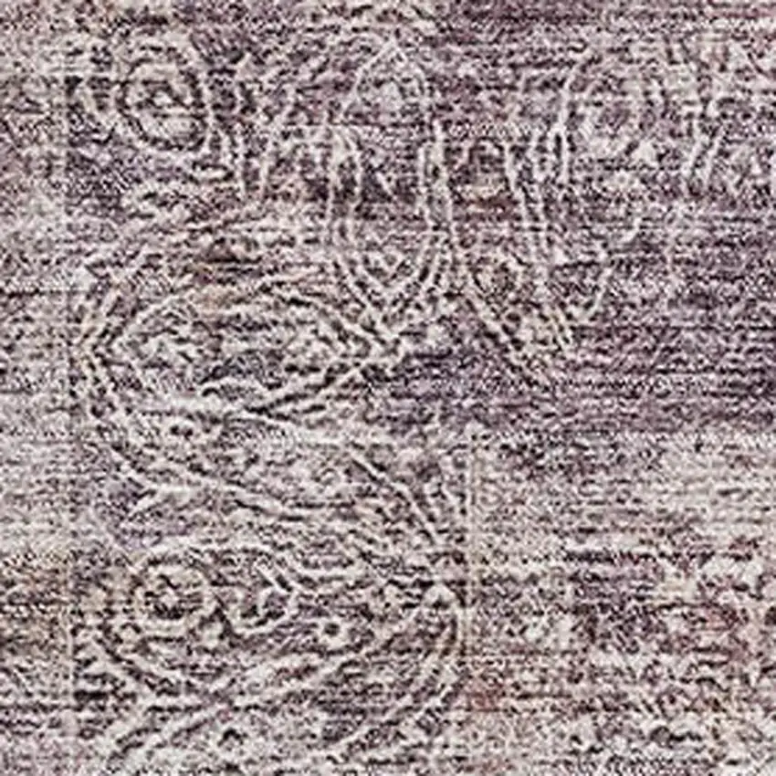 Plum And Ivory Abstract Washable Area Rug With UV Protection Photo 4