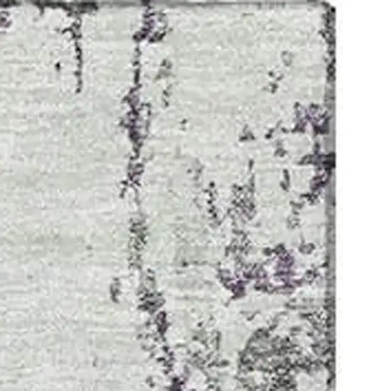Plum And Ivory Abstract Washable Area Rug With UV Protection Photo 3