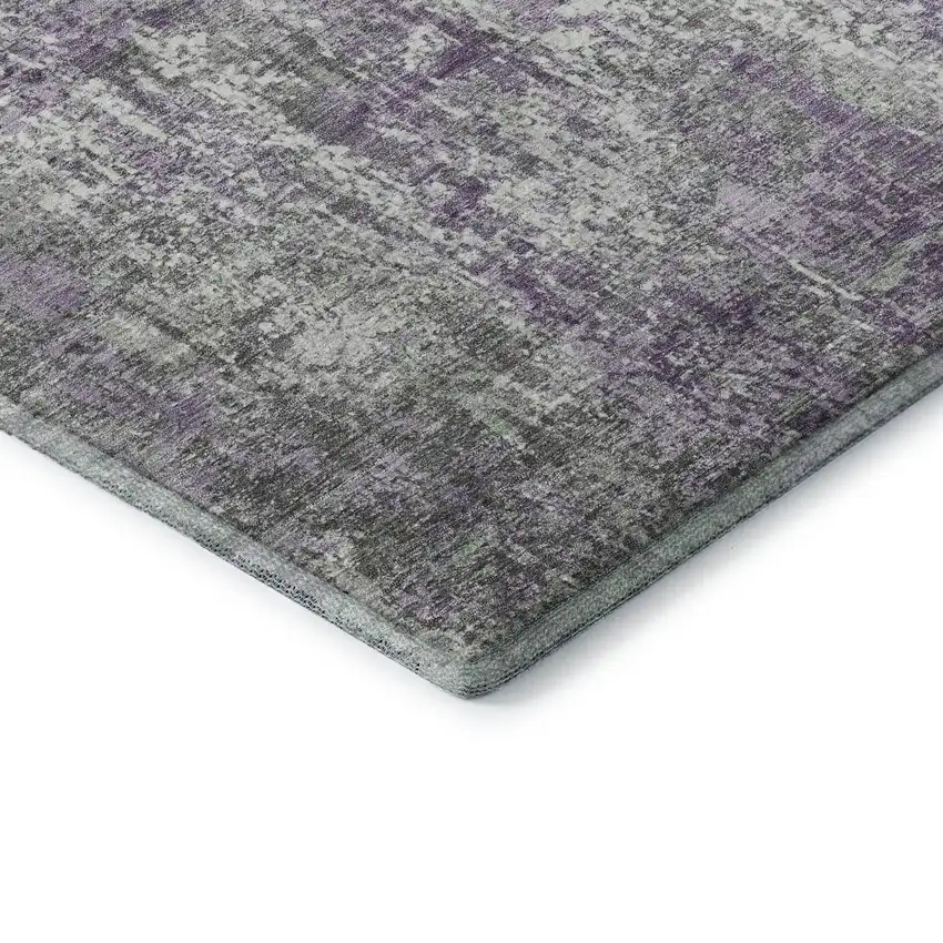 Plum And Ivory Abstract Washable Area Rug With UV Protection Photo 7