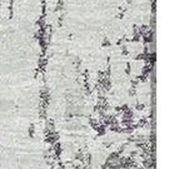 Plum And Ivory Abstract Washable Area Rug With UV Protection Photo 3