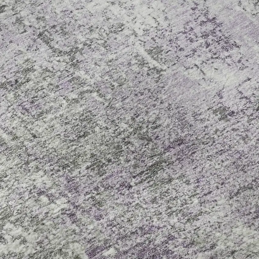 Plum And Ivory Abstract Washable Area Rug With UV Protection Photo 9