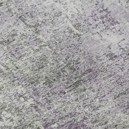 Plum And Ivory Abstract Washable Area Rug With UV Protection Photo 9