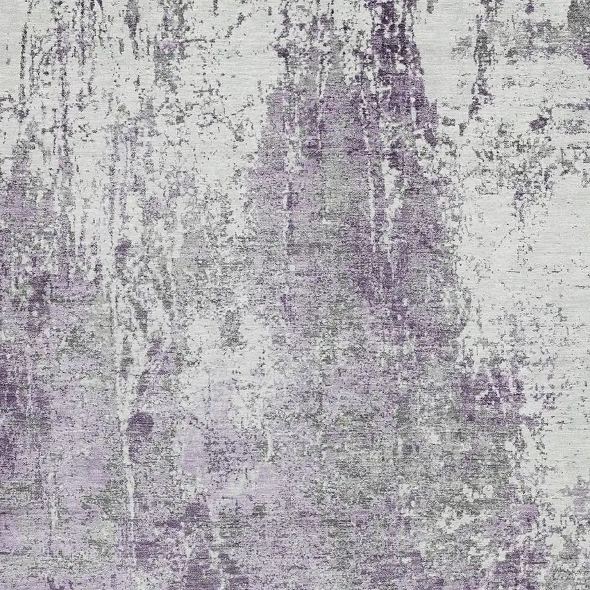 Plum And Ivory Abstract Washable Indoor Outdoor Area Rug Photo 3