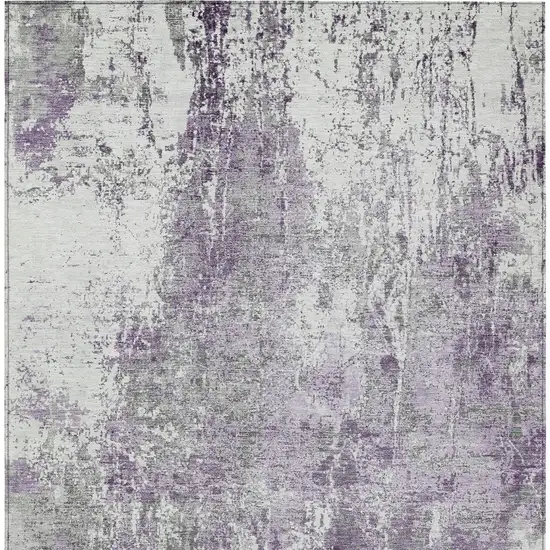 Plum And Ivory Abstract Washable Indoor Outdoor Area Rug Photo 9