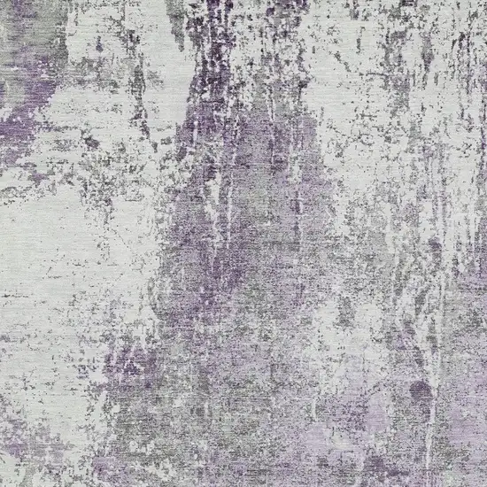 Plum And Ivory Abstract Washable Indoor Outdoor Area Rug Photo 9