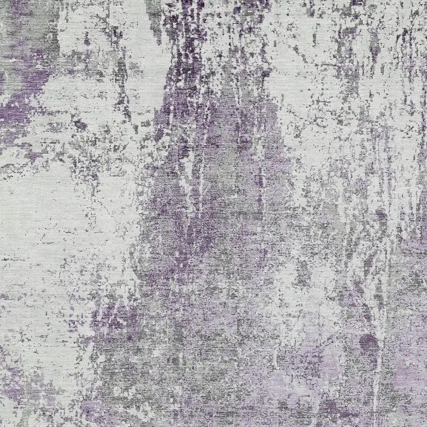 Plum And Ivory Abstract Washable Indoor Outdoor Area Rug Photo 9