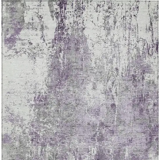 Plum And Ivory Abstract Washable Indoor Outdoor Area Rug Photo 3
