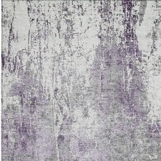 Plum And Ivory Abstract Washable Indoor Outdoor Area Rug Photo 3