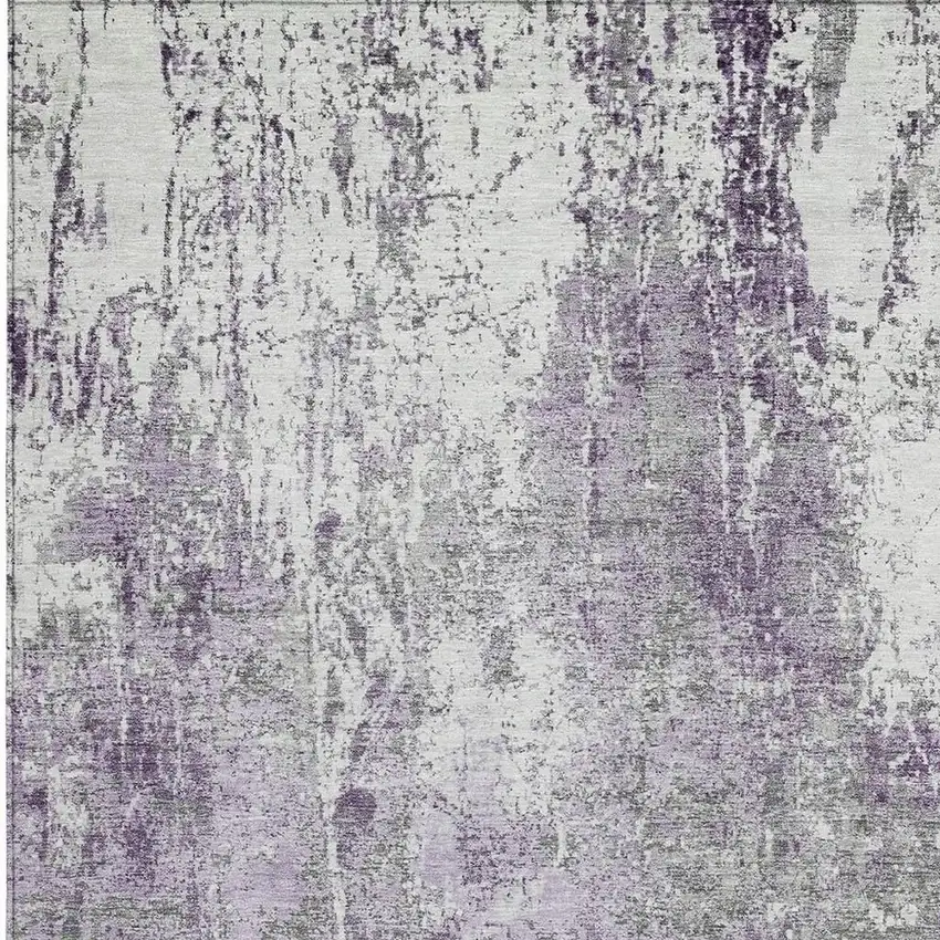 Plum And Ivory Abstract Washable Indoor Outdoor Area Rug Photo 3