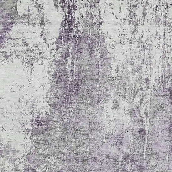 Plum And Ivory Abstract Washable Indoor Outdoor Area Rug Photo 9