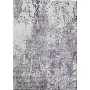 Photo of Plum And Ivory Abstract Washable Indoor Outdoor Area Rug