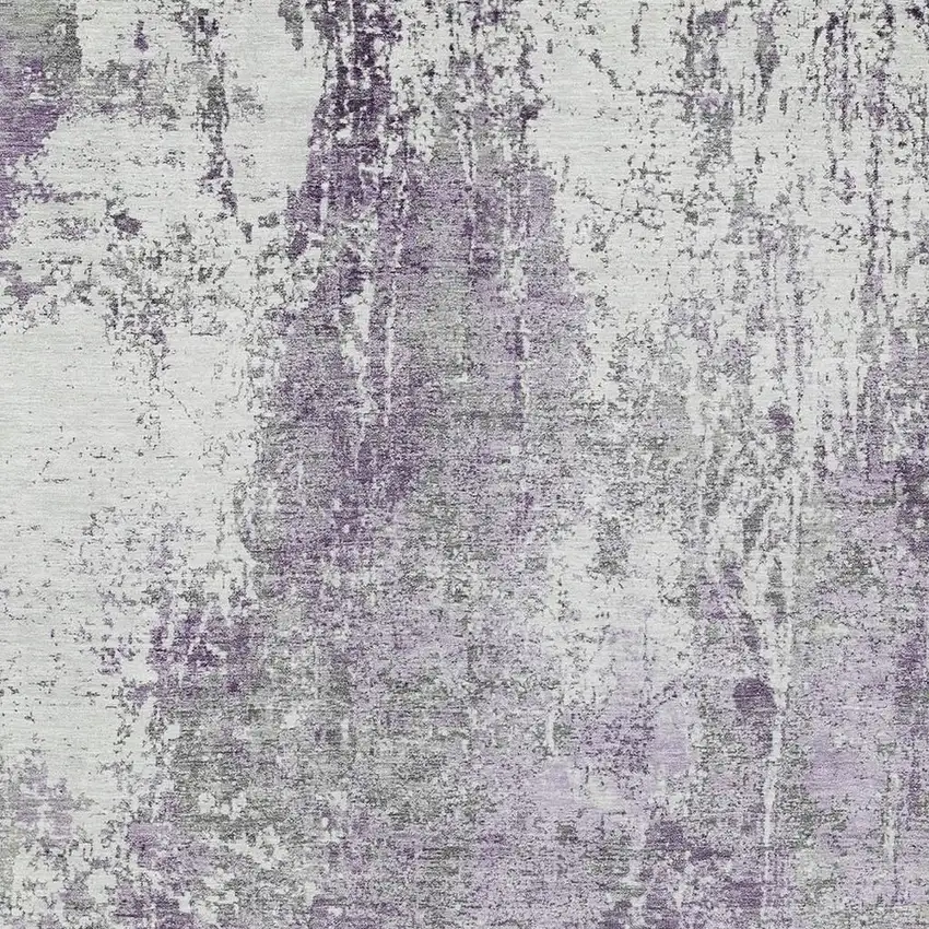 Plum And Ivory Abstract Washable Indoor Outdoor Area Rug Photo 3