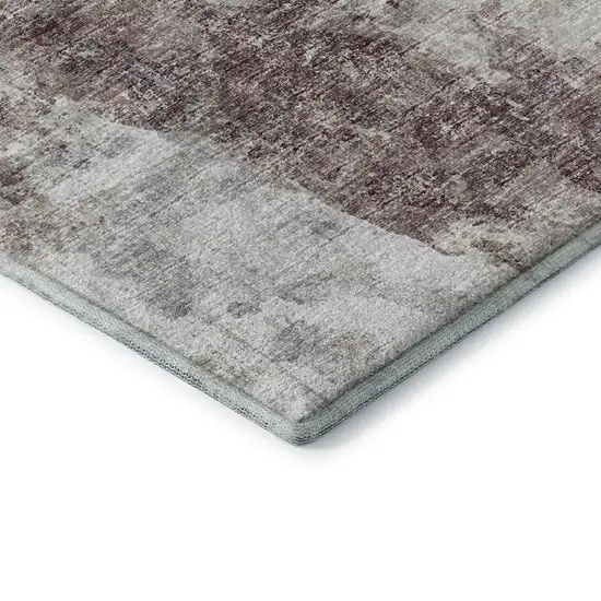 Plum And Ivory Abstract Washable Indoor Outdoor Area Rug Photo 6