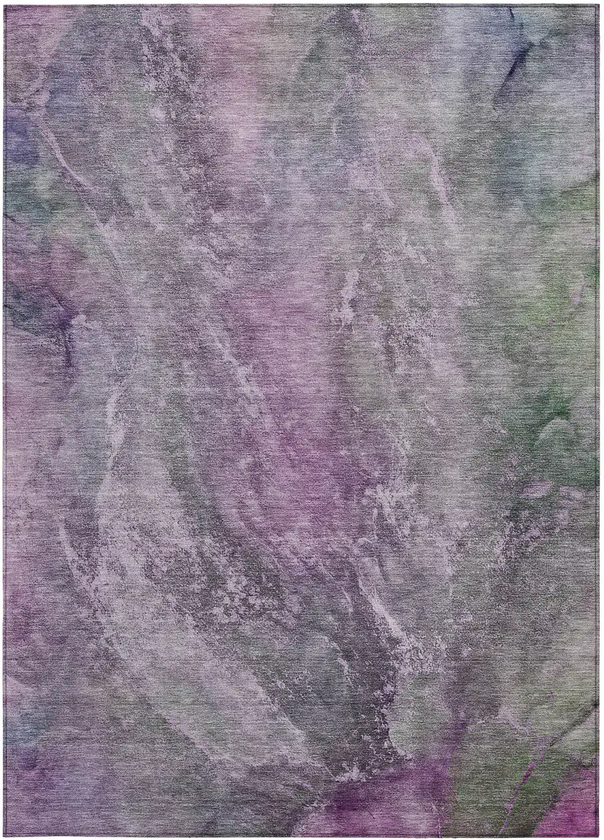 Plum And Ivory Abstract Washable Indoor Outdoor Area Rug Photo 4