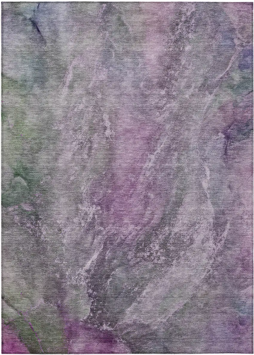 Plum And Ivory Abstract Washable Indoor Outdoor Area Rug Photo 2