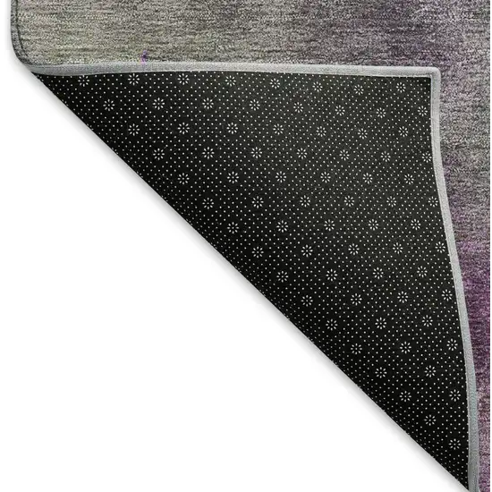 Plum And Ivory Abstract Washable Indoor Outdoor Area Rug Photo 4