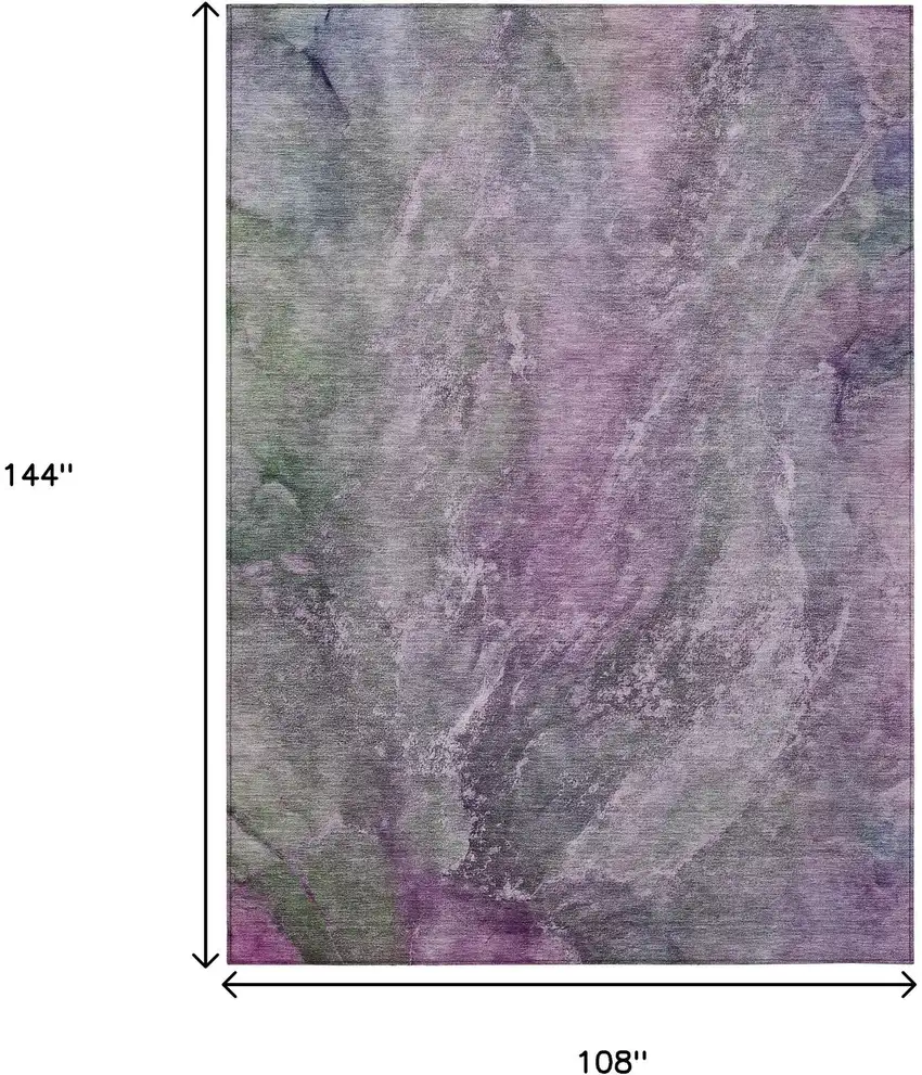 Plum And Ivory Abstract Washable Indoor Outdoor Area Rug Photo 3