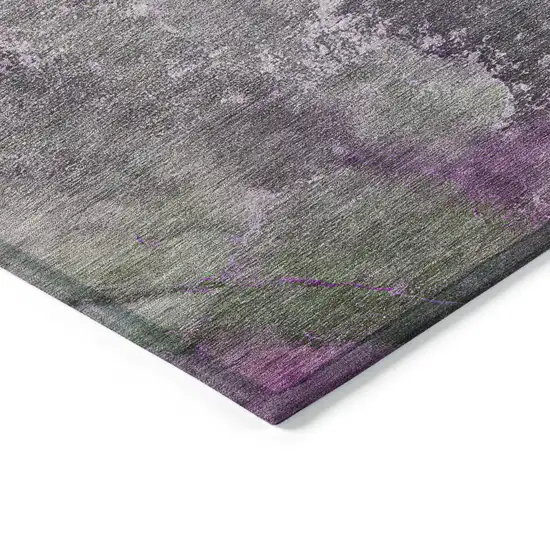 Plum And Ivory Abstract Washable Indoor Outdoor Area Rug Photo 5
