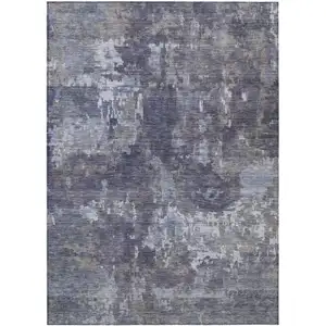 Photo of Plum And Ivory Abstract Washable Indoor Outdoor Area Rug