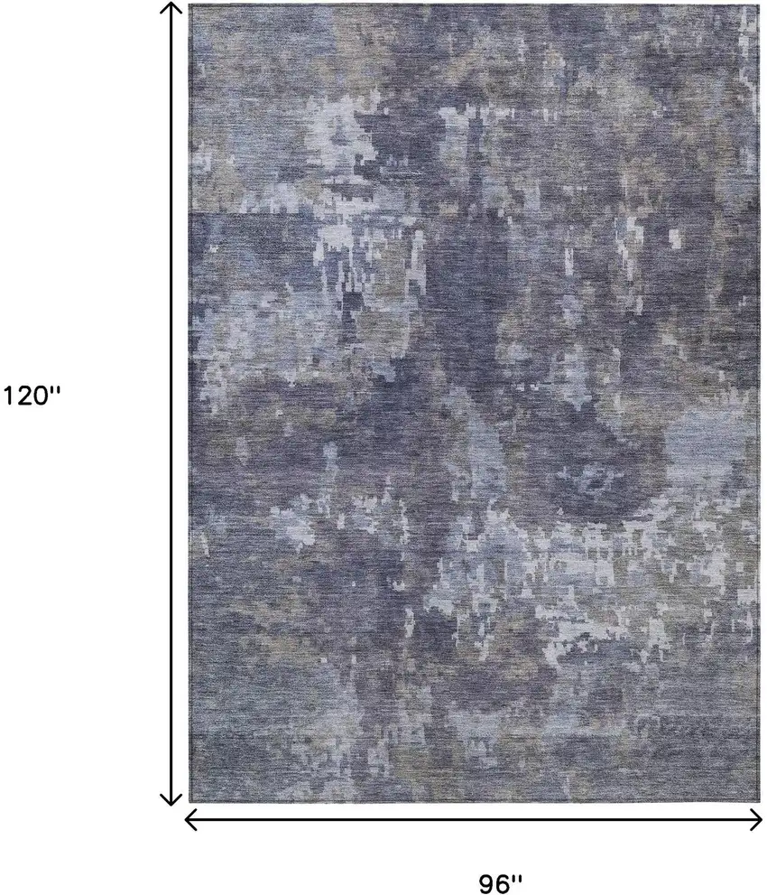 Plum And Ivory Abstract Washable Indoor Outdoor Area Rug Photo 7