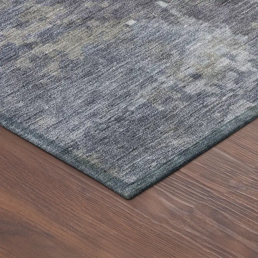 Plum And Ivory Abstract Washable Indoor Outdoor Area Rug Photo 5
