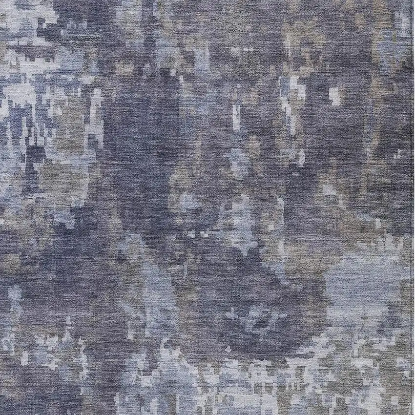 Plum And Ivory Abstract Washable Indoor Outdoor Area Rug Photo 2