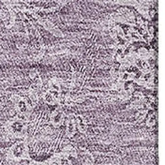 Plum And Ivory Floral Washable Area Rug With UV Protection Photo 3