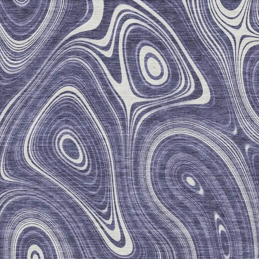 Plum And Ivory Geometric Washable Area Rug With UV Protection Photo 3