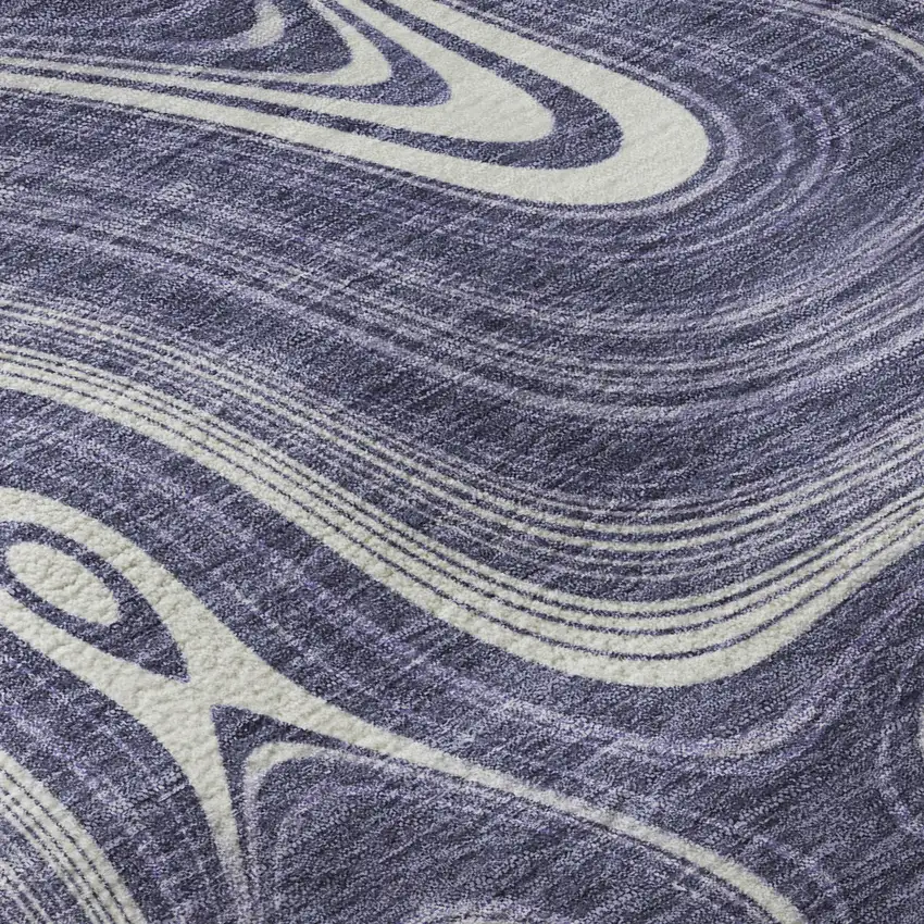 Plum And Ivory Geometric Washable Area Rug With UV Protection Photo 8