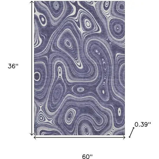 Plum And Ivory Geometric Washable Area Rug With UV Protection Photo 9