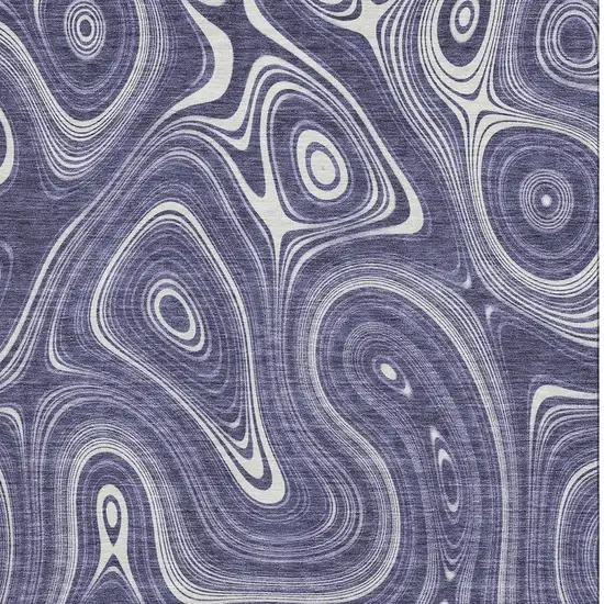 Plum And Ivory Geometric Washable Area Rug With UV Protection Photo 4