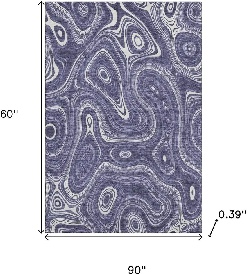 Plum And Ivory Geometric Washable Area Rug With UV Protection Photo 9