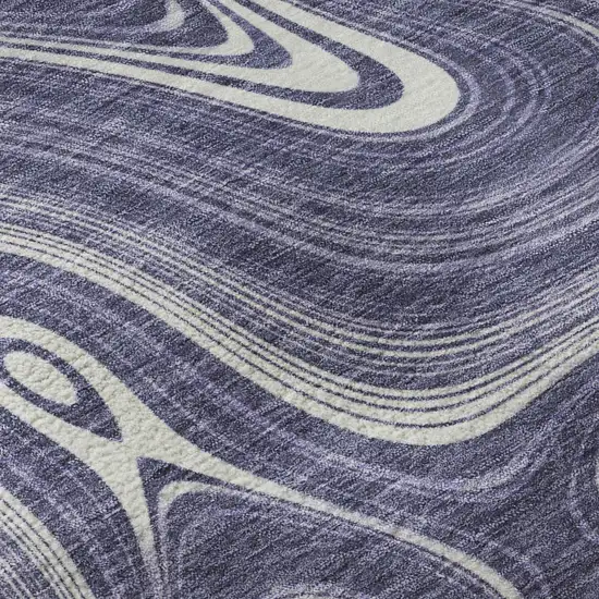 Plum And Ivory Geometric Washable Area Rug With UV Protection Photo 7