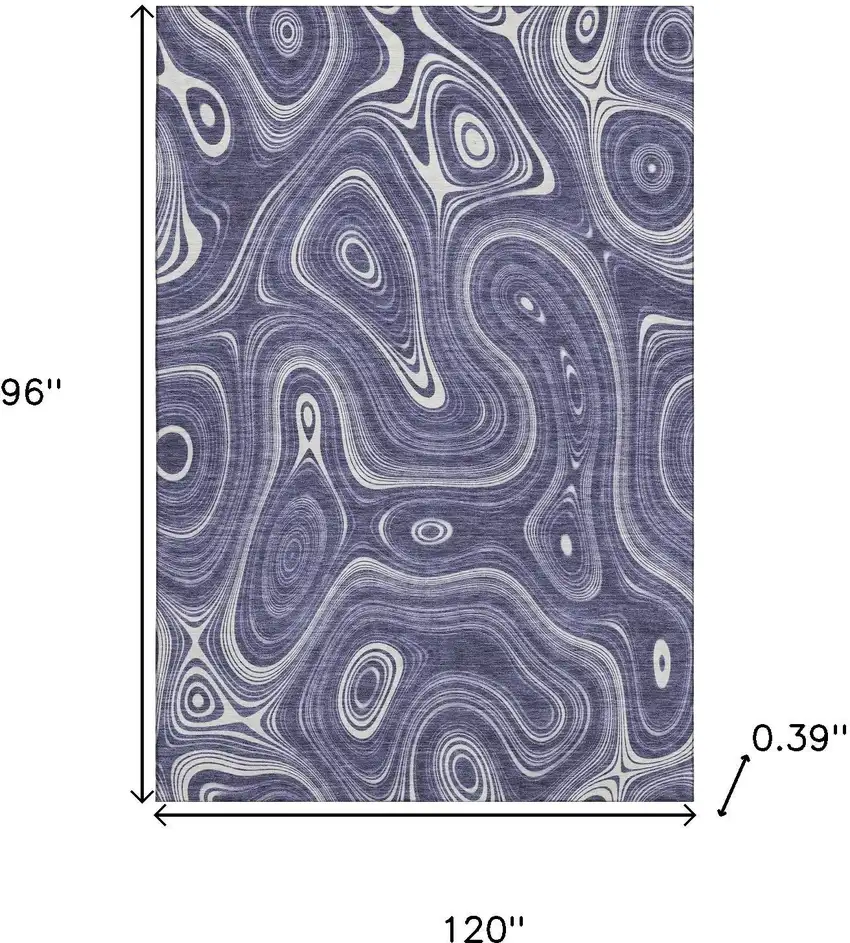 Plum And Ivory Geometric Washable Area Rug With UV Protection Photo 8