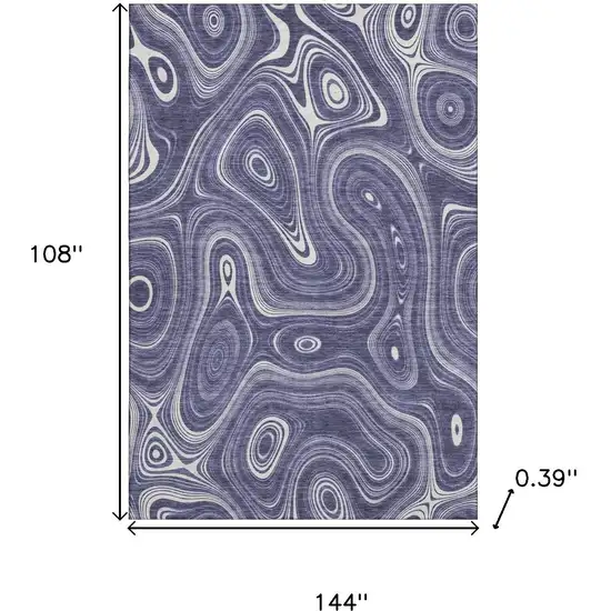 Plum And Ivory Geometric Washable Area Rug With UV Protection Photo 9