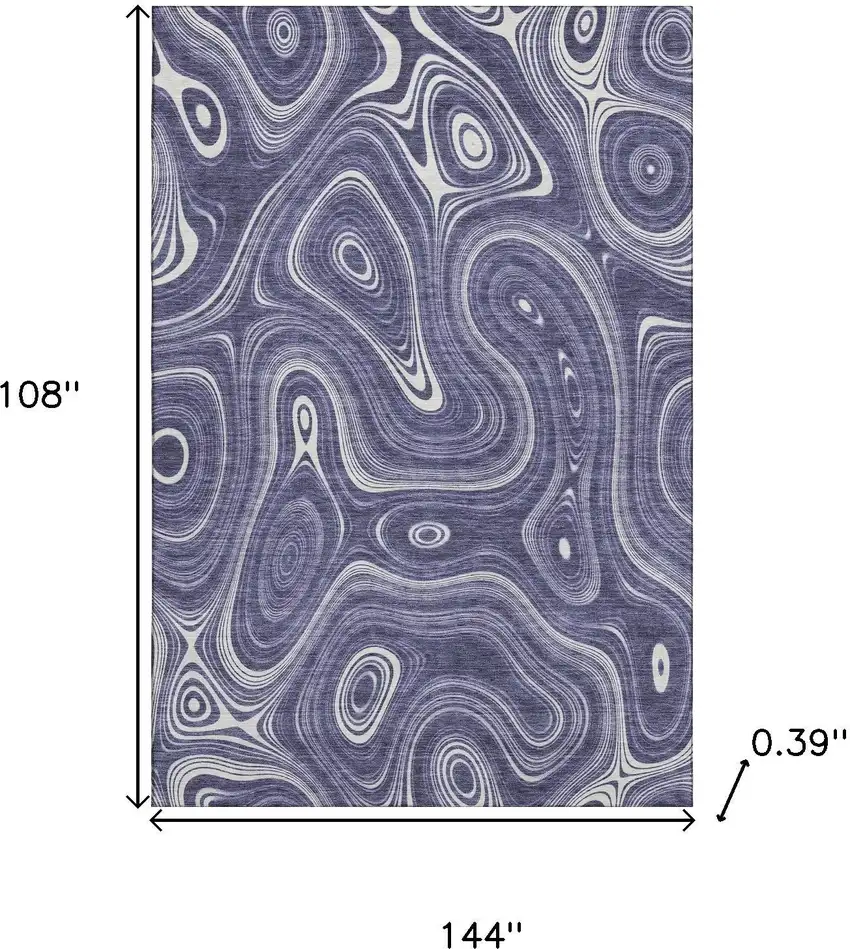 Plum And Ivory Geometric Washable Area Rug With UV Protection Photo 9