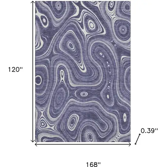 Plum And Ivory Geometric Washable Area Rug With UV Protection Photo 9