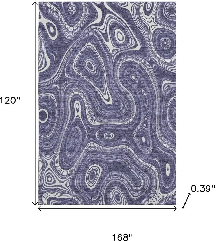 Plum And Ivory Geometric Washable Area Rug With UV Protection Photo 9