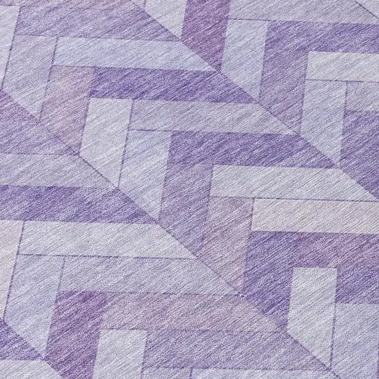 Plum And Ivory Geometric Washable Indoor Outdoor Area Rug Photo 7