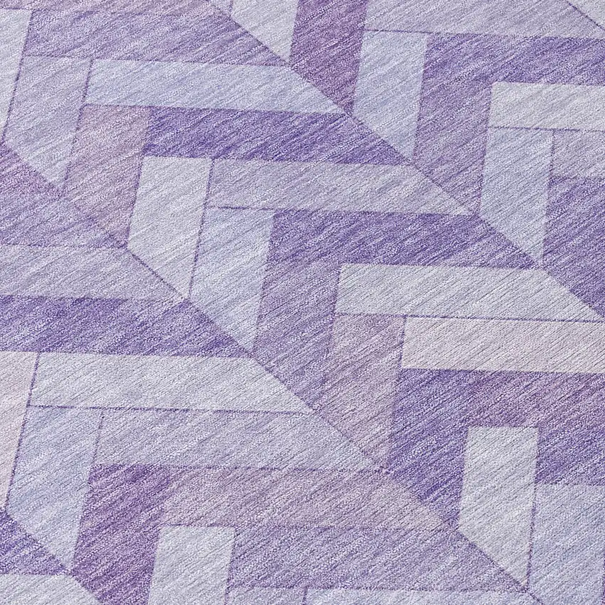 Plum And Ivory Geometric Washable Indoor Outdoor Area Rug Photo 7