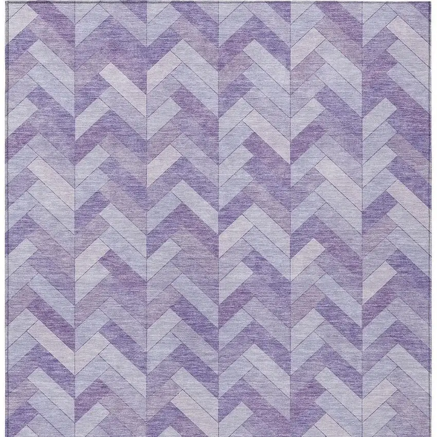 Plum And Ivory Geometric Washable Indoor Outdoor Area Rug Photo 6