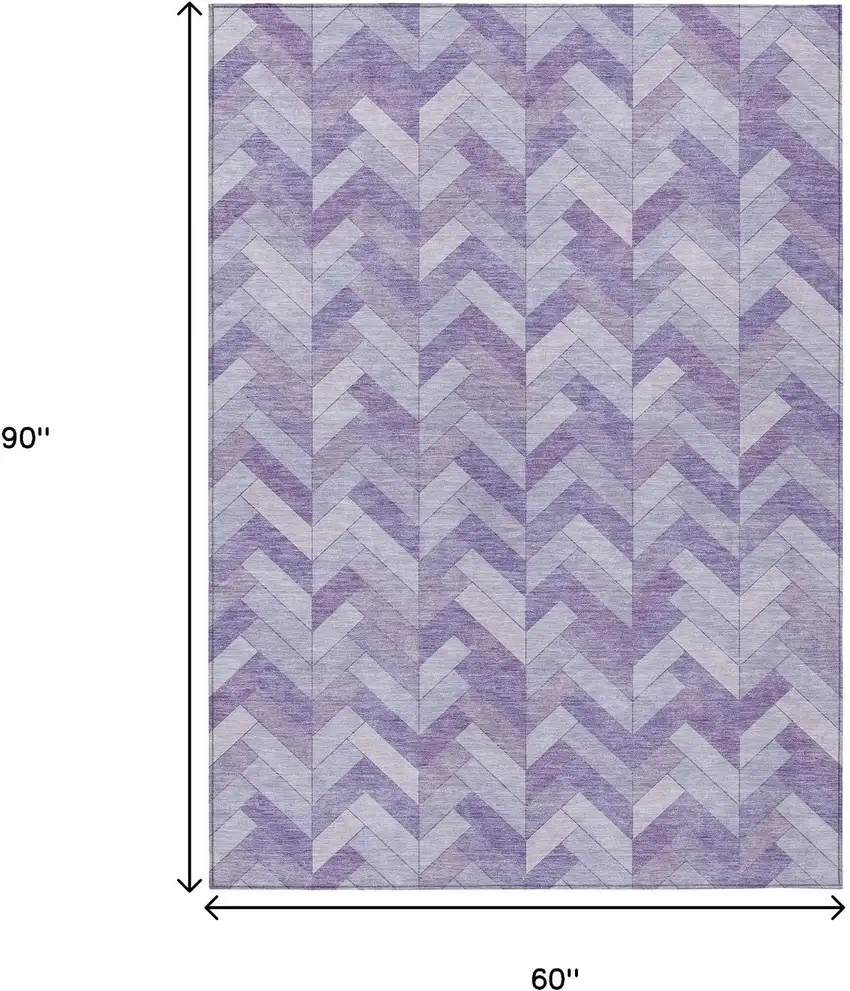 Plum And Ivory Geometric Washable Indoor Outdoor Area Rug Photo 3