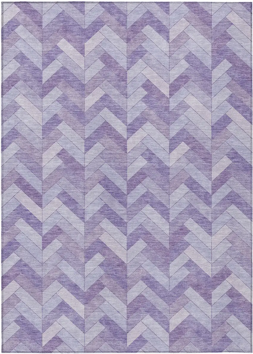 Plum And Ivory Geometric Washable Indoor Outdoor Area Rug Photo 2