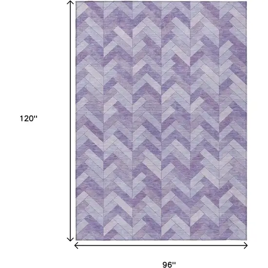 Plum And Ivory Geometric Washable Indoor Outdoor Area Rug Photo 3