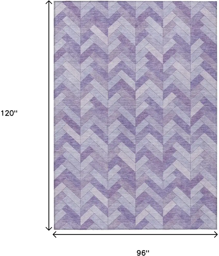 Plum And Ivory Geometric Washable Indoor Outdoor Area Rug Photo 3